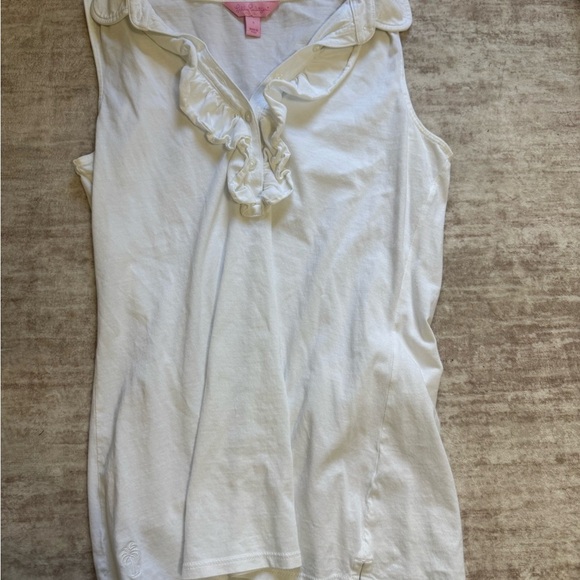 Lilly Pulitzer Shay White Ruffle Tank Top - Picture 2 of 4
